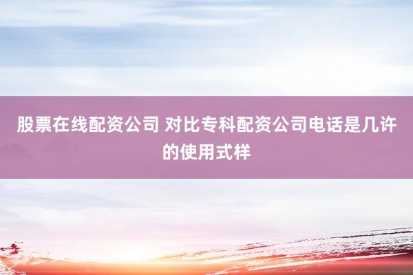 股票在线配资公司 对比专科配资公司电话是几许的使用式样