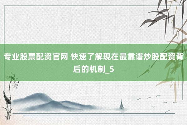 专业股票配资官网 快速了解现在最靠谱炒股配资背后的机制_5