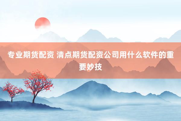 专业期货配资 清点期货配资公司用什么软件的重要妙技