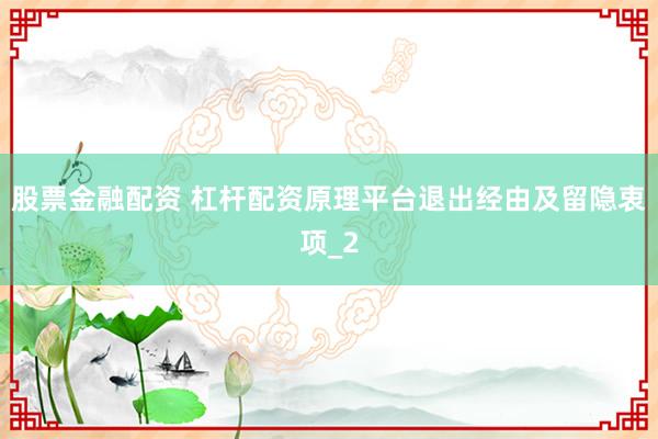 股票金融配资 杠杆配资原理平台退出经由及留隐衷项_2