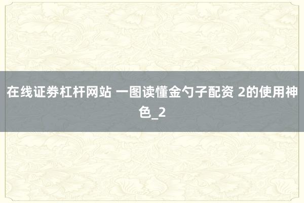 在线证劵杠杆网站 一图读懂金勺子配资 2的使用神色_2